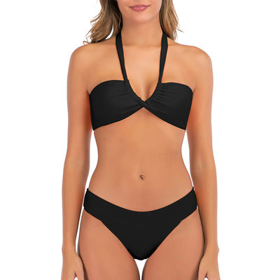Нажим женщины вверх по женщин Swimwear рукава бикини Bandeau купальным костюмам связи коротких бортовым