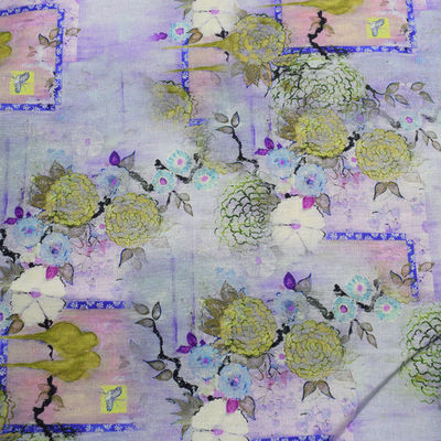 Рами ткани 100% хлопко-бумажных тканей полиэстера цифров напечатанное флористическое домашнего вискозное