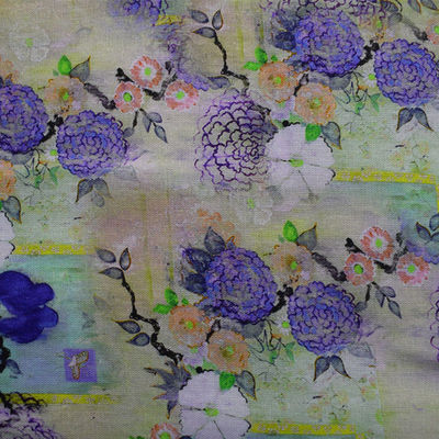 Рами ткани 100% хлопко-бумажных тканей полиэстера цифров напечатанное флористическое домашнего вискозное