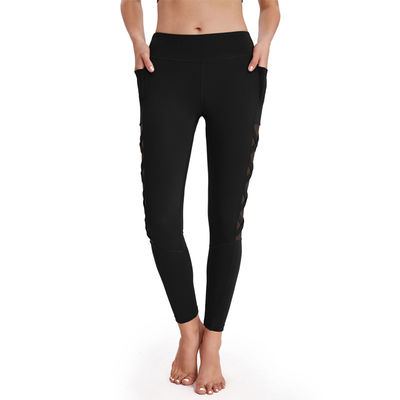 Брюки йоги полиэстера Activewear плюс гетры высокое Waisted разминки размера