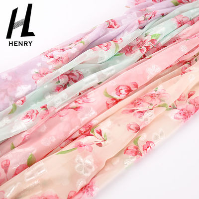 Печать изготовленной на заказ ткани Тюль картины мягкой шифоновая флористическая для украшения DIY
