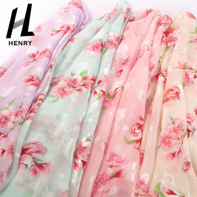 Печать изготовленной на заказ ткани Тюль картины мягкой шифоновая флористическая для украшения DIY